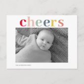 Modern Personal Photo | Colorful Cheers ポストカード (正面)