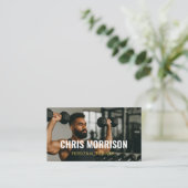 Modern Personal Trainer Fitness Photo QR Code 名刺 (スタンド正面)