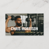 Modern Personal Trainer Fitness Photo QR Code 名刺 (正面)