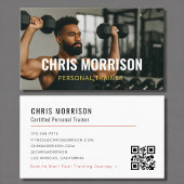 Modern Personal Trainer Fitness Photo QR Code 名刺