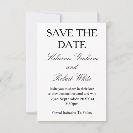 Modern Personalised Photo Wedding Save the Date セーブザデート (正面)