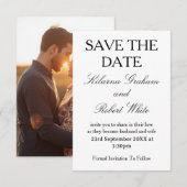 Modern Personalised Photo Wedding Save the Date セーブザデート (正面/裏面)