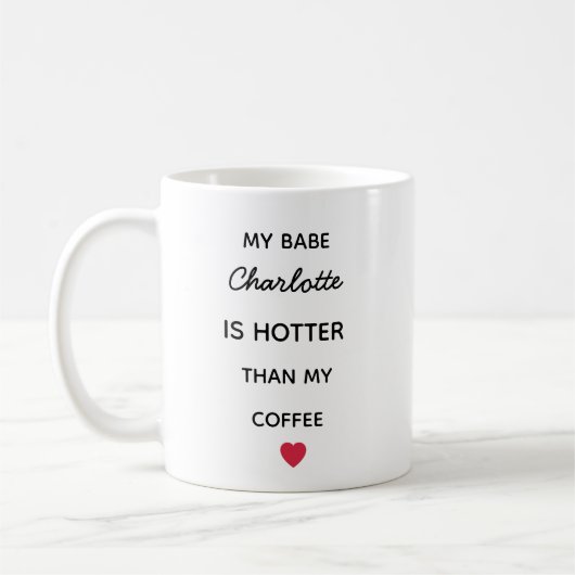 Modern Personalized Babe Coffee Mug コーヒーマグカップ (左)