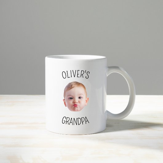 Modern Personalized Baby Photo Mug for Grandpa コーヒーマグカップ