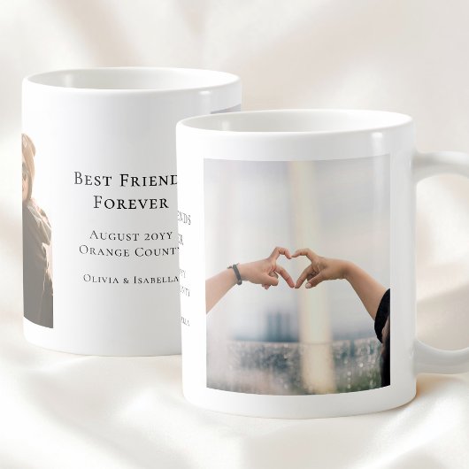 Modern Personalized Best Friends Forever 2 Photo コーヒーマグカップ