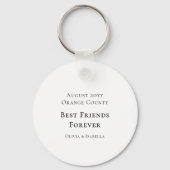 Modern Personalized Best Friends Forever Photo キーホルダー (裏面)