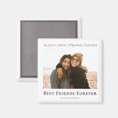 Modern Personalized Best Friends Forever Photo マグネット (正面/裏面)