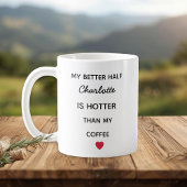 Modern Personalized Better Half Coffee Mug コーヒーマグカップ
