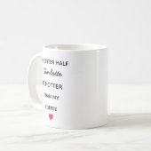 Modern Personalized Better Half Coffee Mug コーヒーマグカップ (正面左)