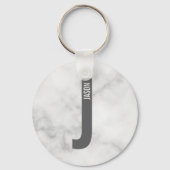 Modern Personalized Bold Monogram and Name キーホルダー (正面)