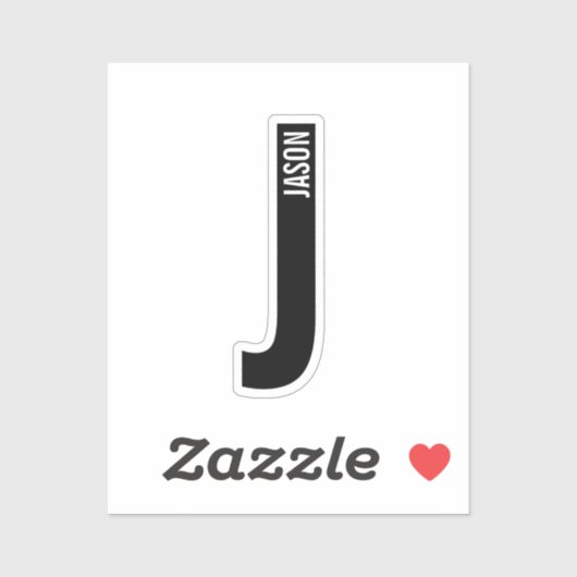 Modern Personalized Bold Monogram and Name シール (シート)