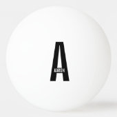 Modern Personalized Bold Monogram and Name 卓球ボール (裏面)