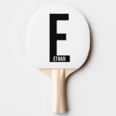Modern Personalized Bold Monogram and Name 卓球ラケット (裏面)
