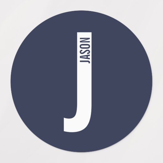 Modern Personalized Bold Monogram and Name Labels ラベル (デザイン2)