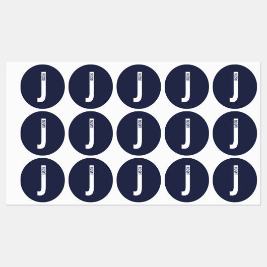 Modern Personalized Bold Monogram and Name Labels ラベル (シート)