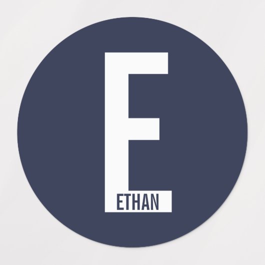 Modern Personalized Bold Monogram and Name Labels ラベル (デザイン2)