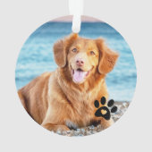 Modern Personalized Cute Best Dog Ever Photo オーナメント (裏面)