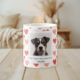 Modern Personalized Dog Valentine Mug コーヒーマグカップ