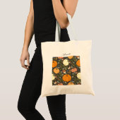 Modern Personalized Fall Pumpkin Season Tote Bag トートバッグ (正面(商品))