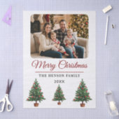 Modern Personalized Family Photo Christmas  薄葉紙 (クラフト)