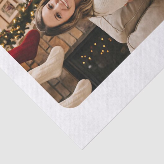 Modern Personalized Family Photo Christmas  薄葉紙 (詳細)