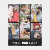 Modern Personalized Family Photo Collage Dad フリースブランケット (正面)