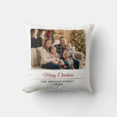 Modern Personalized Family Photo Merry Christmas  クッション (正面)