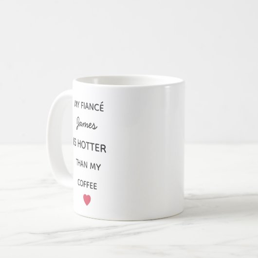 Modern Personalized Fiancé Coffee Mug コーヒーマグカップ (正面左)
