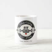 Modern Personalized Fit Mom Mothers Day Mug コーヒーマグカップ (中央)