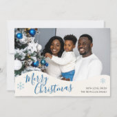 Modern Personalized Flat Christmas Greeting Card サンキューカード (正面)