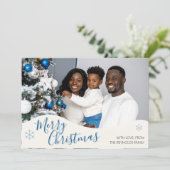 Modern Personalized Flat Christmas Greeting Card サンキューカード (スタンド正面)