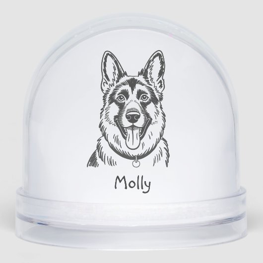Modern Personalized German Shepherd Dog Christmas (正面)
