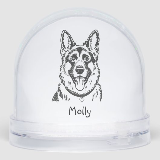 Modern Personalized German Shepherd Dog Christmas (裏面)