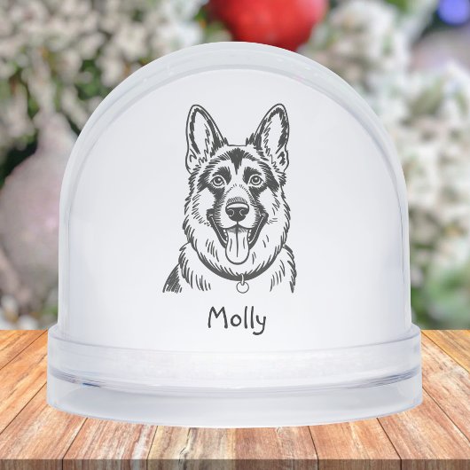 Modern Personalized German Shepherd Dog Christmas