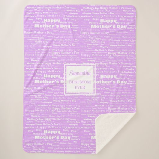 Modern Personalized Gift for Her Typography Text シェルパブランケット (正面)