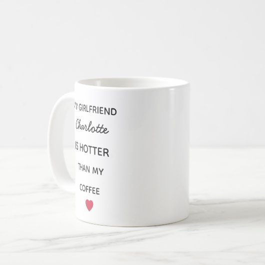 Modern Personalized Girlfriend Coffee Mug コーヒーマグカップ (正面左)