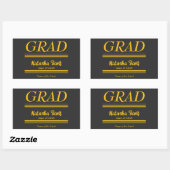 Modern Personalized grad school Graduation 長方形シール (シート)