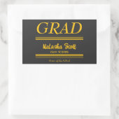 Modern Personalized grad school Graduation 長方形シール (バッグ)