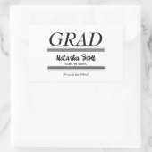 Modern Personalized grad school Graduation 長方形シール (バッグ)