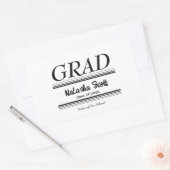 Modern Personalized grad school Graduation 長方形シール (封筒)