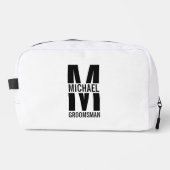 Modern Personalized Groomsmen Monogram and Name ドップキット (正面)