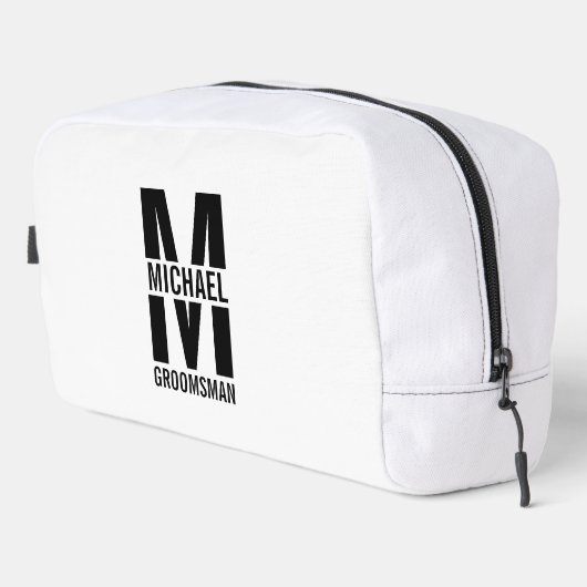Modern Personalized Groomsmen Monogram and Name ドップキット (右コーナー)