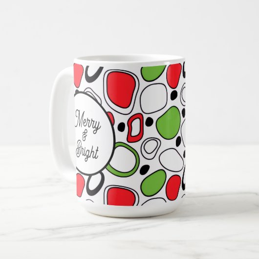 Modern Personalized Holiday Coffee Mug  コーヒーマグカップ (正面左)
