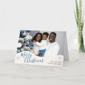 Modern Personalized Holiday Photo Greeting Card カード (正面)