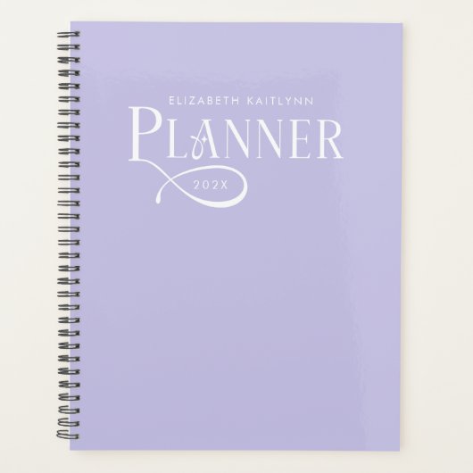 Modern Personalized Lavender Purple プランナー手帳 (正面)