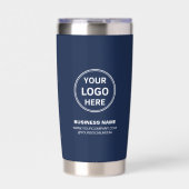 Modern Personalized Logo Navy Blue Business 保温保冷タンブラー (正面)