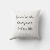 Modern Personalized Love Quote Throw Pillow クッション (裏面)