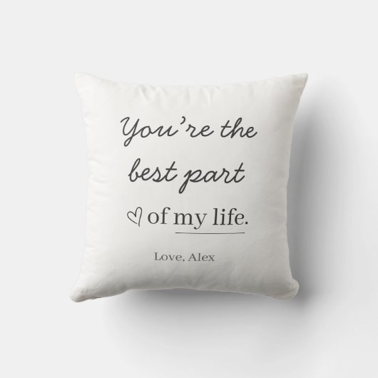 Modern Personalized Love Quote Throw Pillow クッション (裏面)