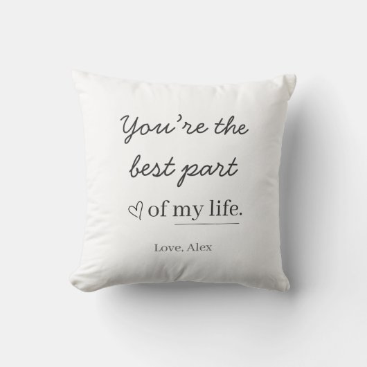 Modern Personalized Love Quote Throw Pillow クッション (正面)