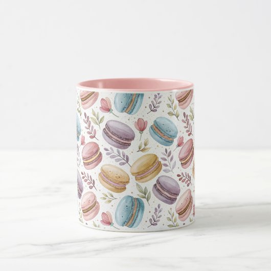 Modern Personalized Macaron Desserts マグカップ (中央)